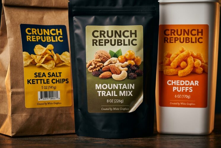 Custom snack food product labels