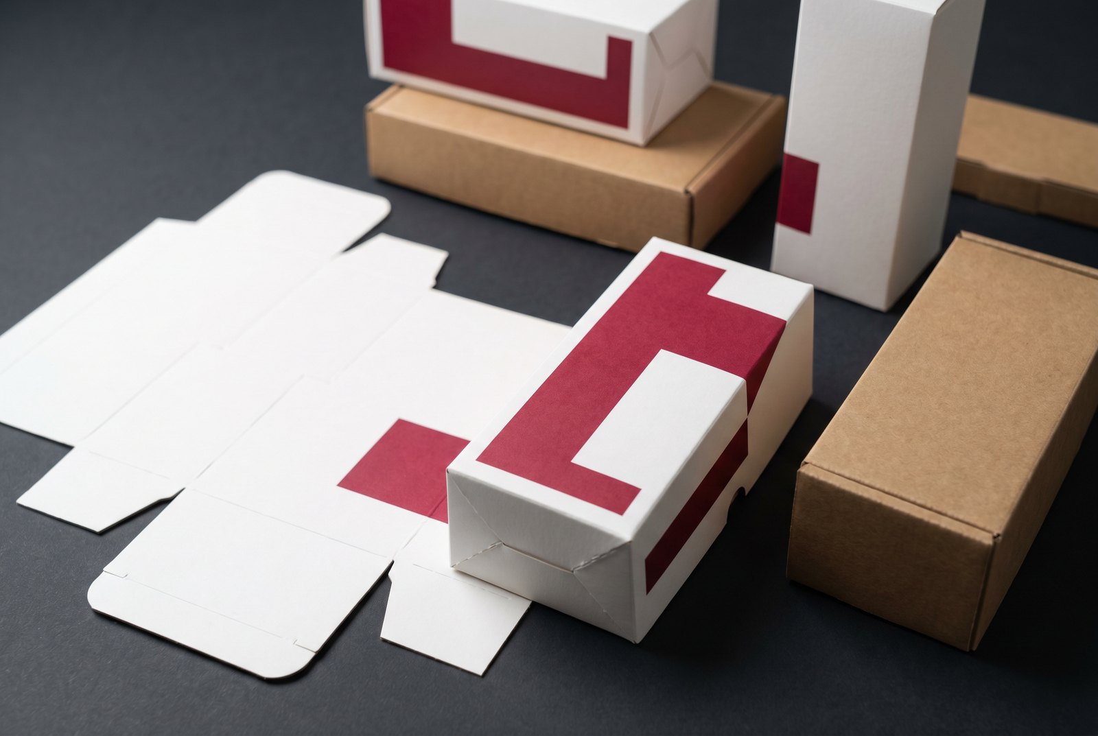 Structural packaging prototypes and dielines at White Graphics