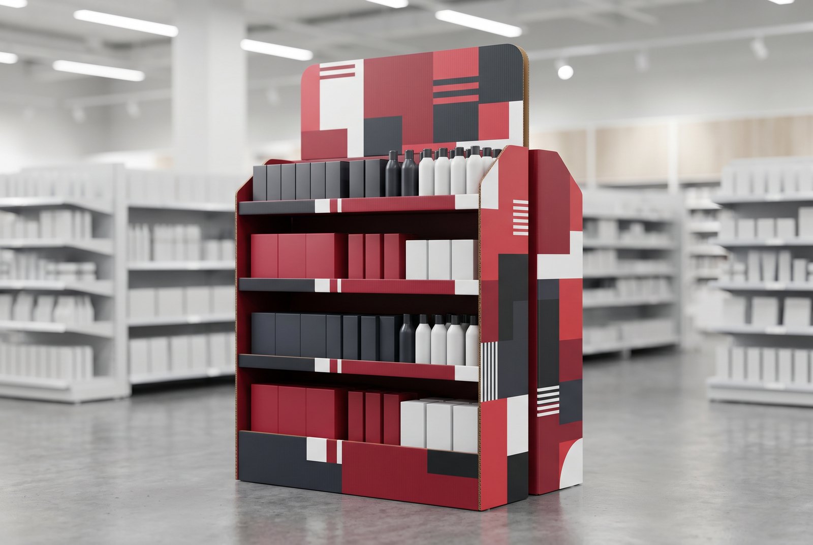 Branded corrugated point-of-purchase floor display